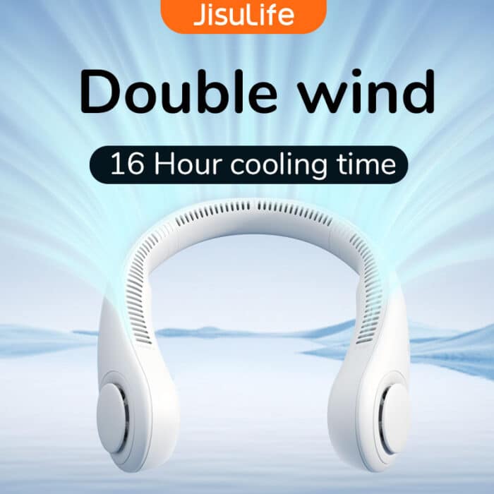 Portable Neck Fan Electric Wireless Fan Rechargeable USB Mini Fan Bladeless Personal Fans Hanging Neck Cooler for Outdoor Sports