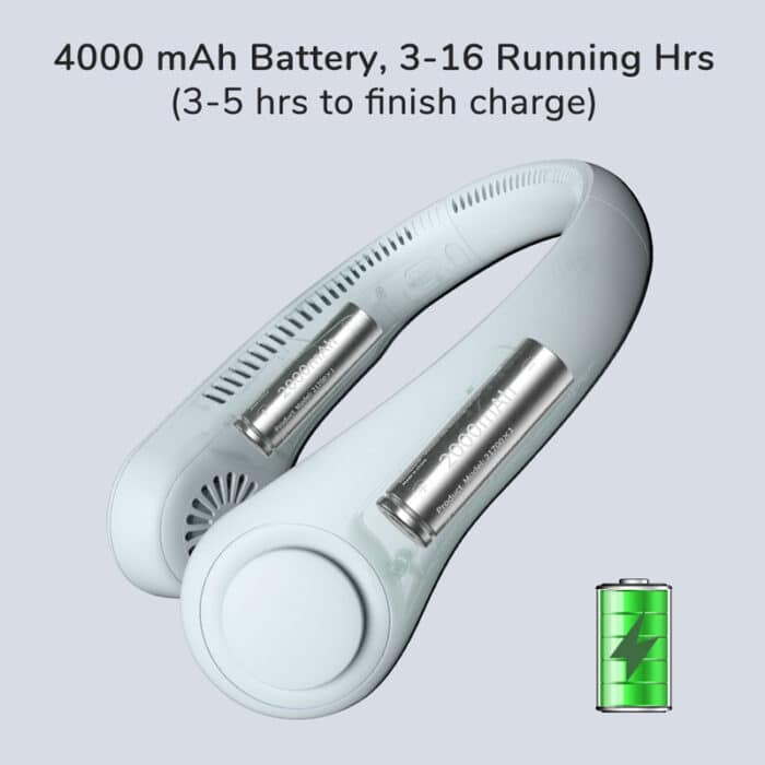Portable Neck Fan Electric Wireless Fan Rechargeable USB Mini Fan Bladeless Personal Fans Hanging Neck Cooler for Outdoor Sports