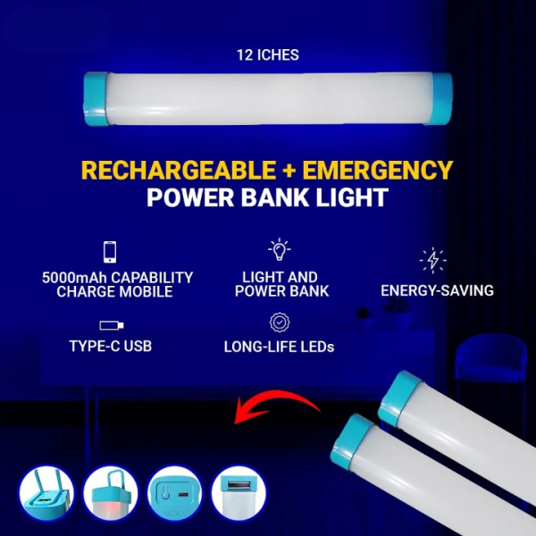 Rechargeable + Emergency Power Bank Light | Emergency Magnetic Light