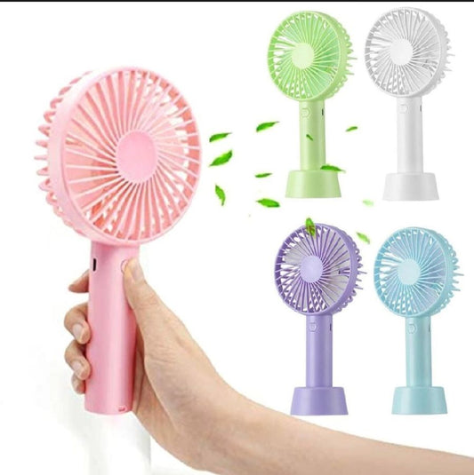 Portable Usb Rechargeable Handheld 3 Speed Strong Wind Electric Small Mini Cooling Fan
