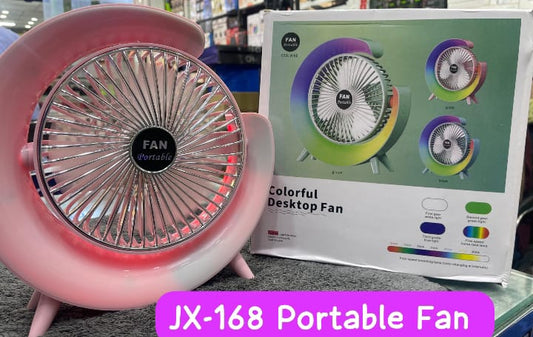 Multi-functional Led Desktop Fan – Usb Rechargeable & Colorful Ambience