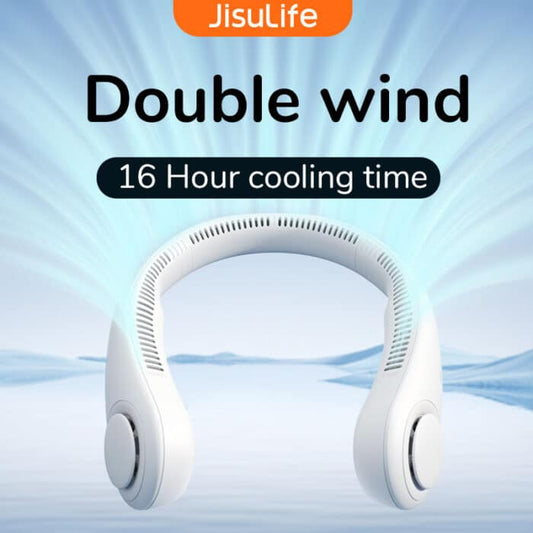 Portable Neck Fan Electric Wireless Fan Rechargeable USB Mini Fan Bladeless Personal Fans Hanging Neck Cooler for Outdoor Sports