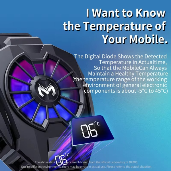 Memo Dl05 Portable Semiconductor Phone Cooler Fan – Multi-function Gaming Cooling Device | Best Quality Fan For Gaming